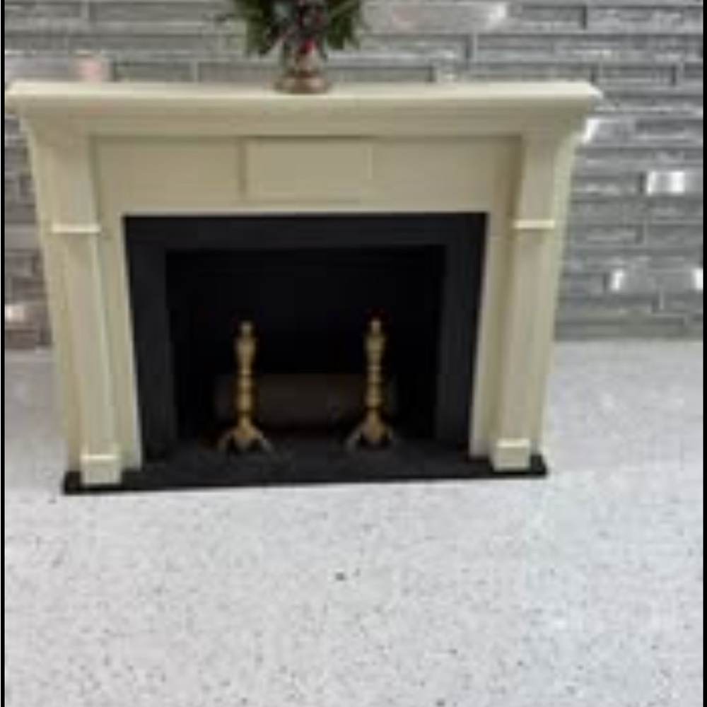 Byers choice Elegant Cream Fireplace Mantel signed